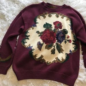 Eddie Bauer Vintage style Floral Sweater
